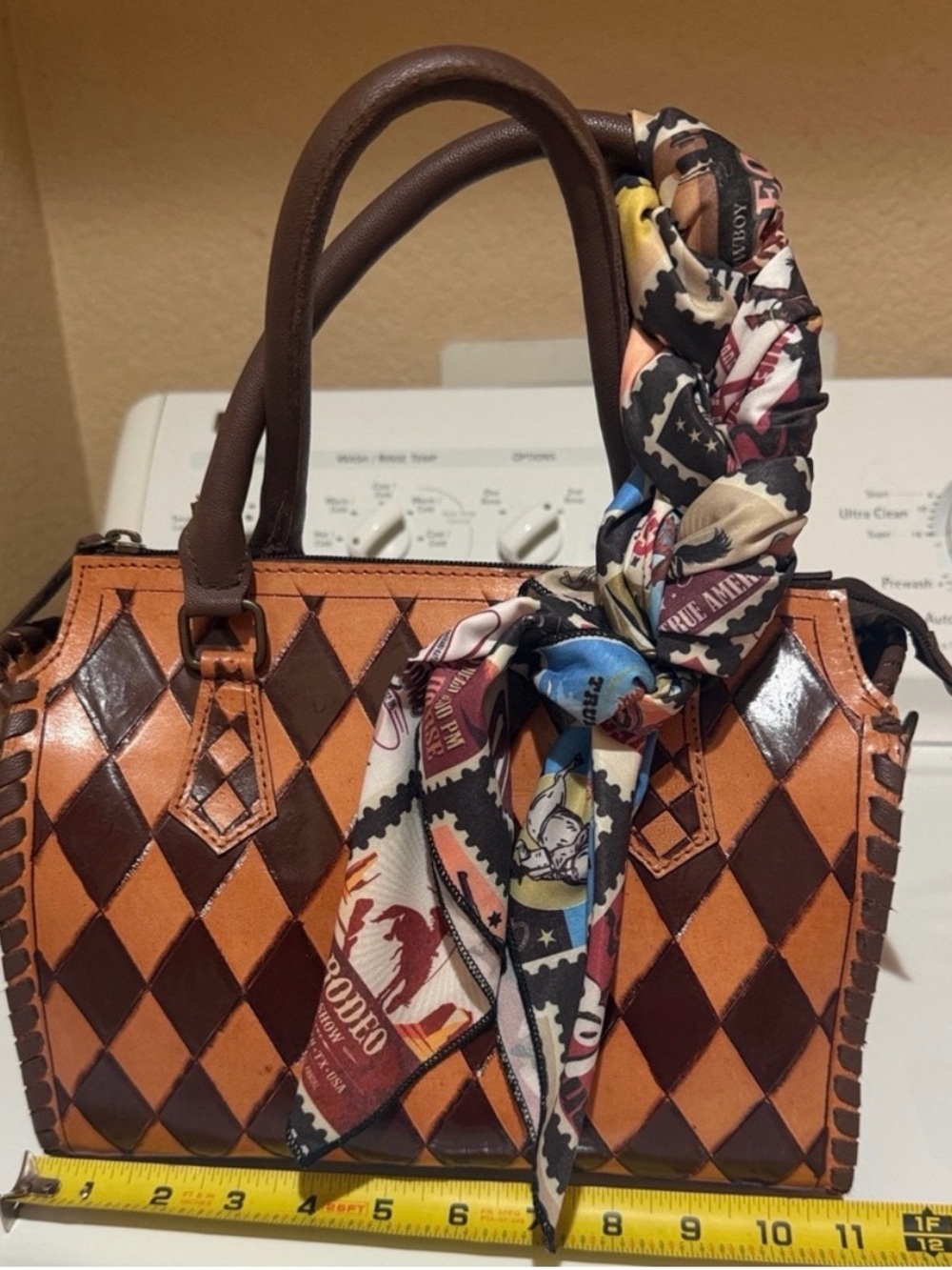 Genuine Hand Tooled Painted Speedy Handbag
